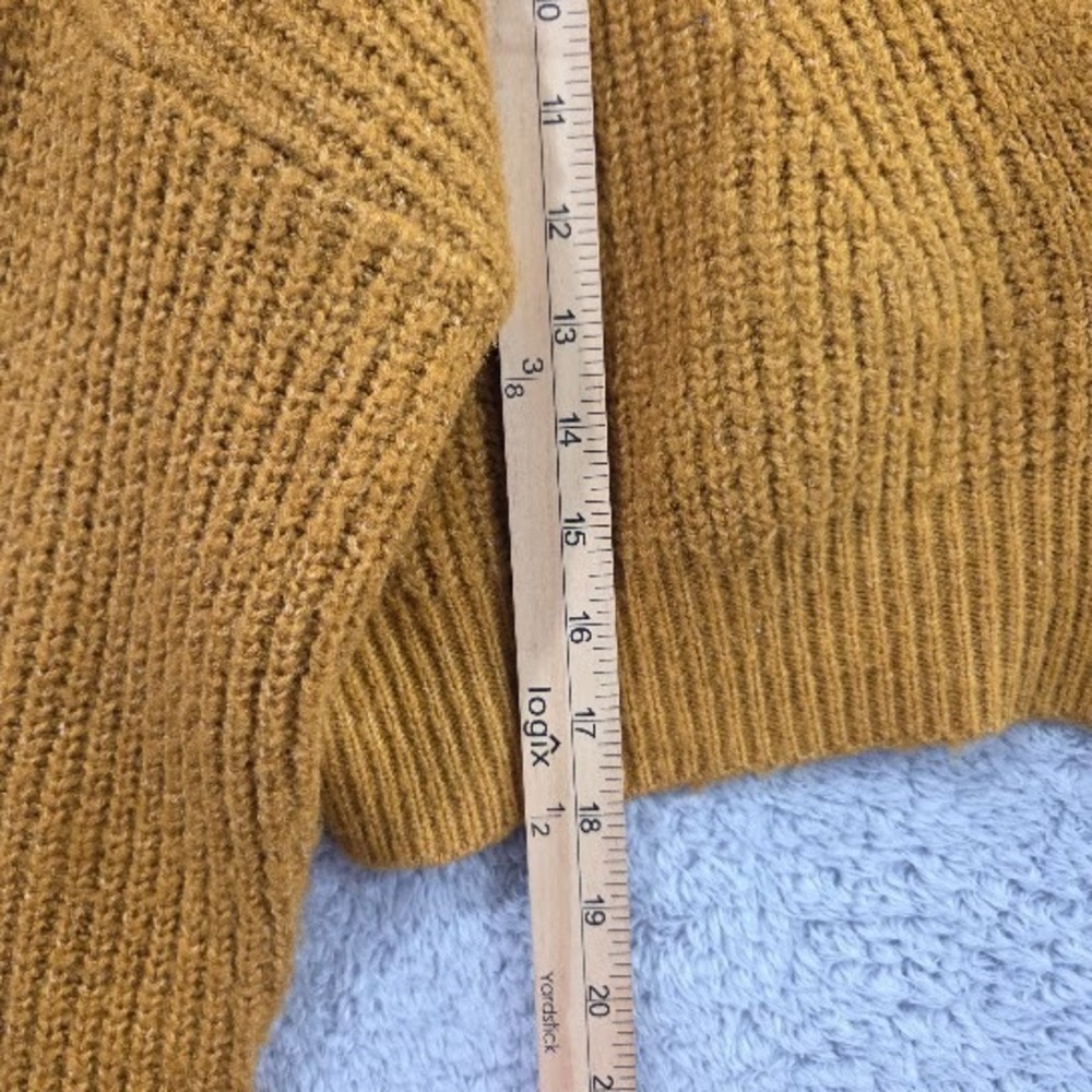 Double Zero Cardigan Cropped Lovely Large Mustard Yellow‎ Knit Boho Cozy Slouchy - Picture 3 of 8